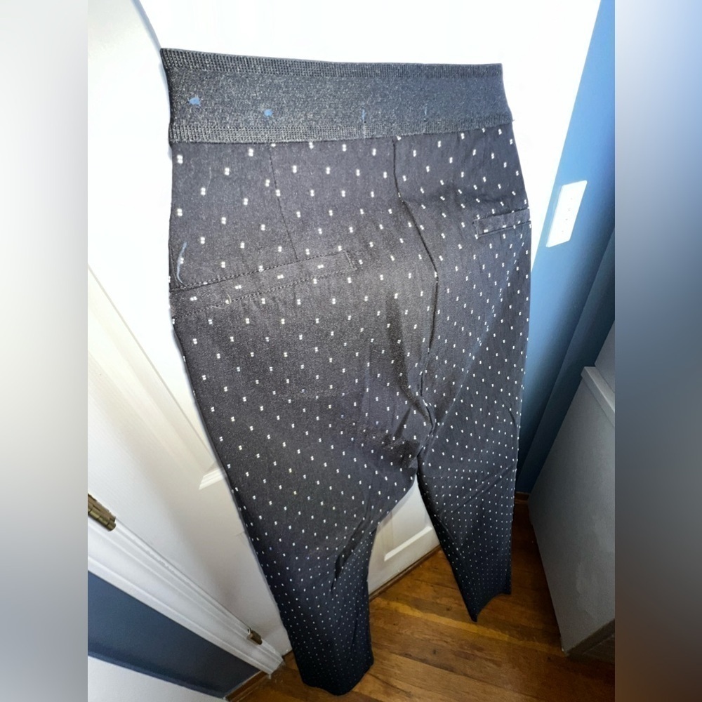 NWOT Izod Women’s 4 Black White Dot Stretch Crop Capri Trouser Dress Pants S - Picture 4 of 14